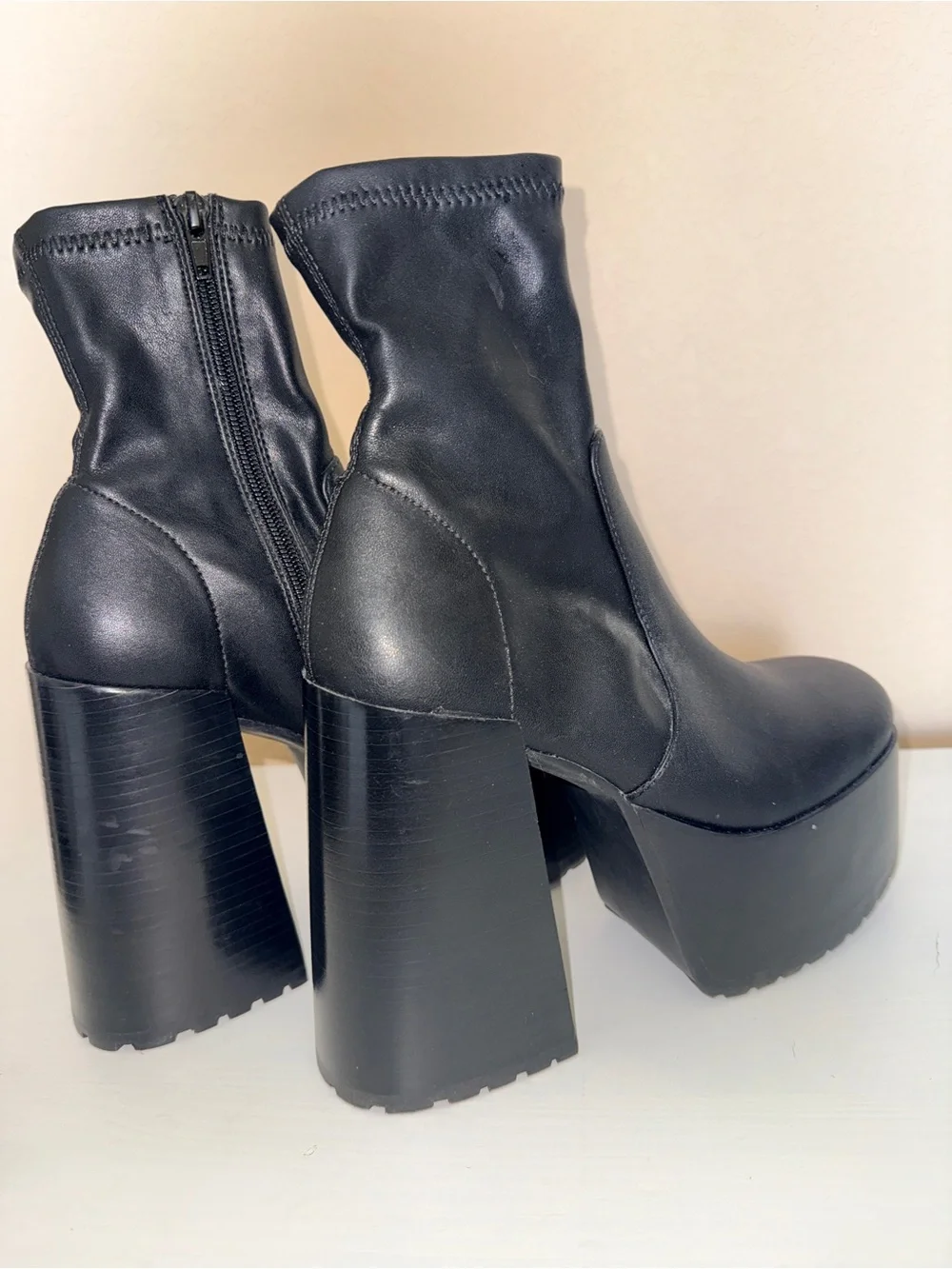 Steve Madden Black Platform Block Heel Ankle Boots